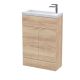 600mm Compact Vanity Unit & Basin - Hudson Reed CBI3006 Oak, Oak colour ,image 1