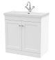 800mm Floor Standing 2-Door Vanity with Basin - 1 Tap Hole - Nuie CLC126E White, White colour ,image 1