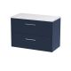 800mm Wall Hung 2-Drawer Vanity & Laminate Worktop - Hudson Reed JNU2926LSW Blue, Blue colour ,image 1