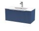 800mm Wall Hung Single Drawer Vanity & Basin 2 - Hudson Reed DFF396B Blue, Blue colour ,image 1