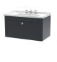 800mm Wall Hung 1 Drawer Vanity & Basin 3TH - Nuie CLC1496G Black
