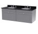 1200mm Wall Hung 2 Drawer Vanity & Marble Top - Nuie CLC294BR6 Grey, Grey colour ,image 1