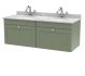 1200mm Wall Hung 2 Drawer Vanity & Marble Top - Nuie CLC894GR2 Green, Green colour ,image 1