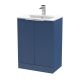 600mm Floor Standing 2 Door Vanity & Basin 2 - Hudson Reed DFF325B Blue, Blue colour ,image 1