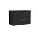 800mm Wall Hung 2 Drawer Vanity & Worktop - Nuie ARN626W Black, Black colour ,image 1