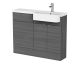 1100mm Combination Unit & Right Hand Semi Recessed Basin - Hudson Reed CBI547 Anthracite Woodgrain, Brown/Grey colour ,image 1