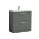 800mm Floor Standing 2 Drawer Vanity & Basin 3 - Nuie ARN535D Grey, Grey colour ,image 1