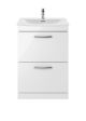 600mm Floor Standing Vanity With Basin 4 - Nuie ATH034G Gloss White, White colour ,image 1