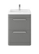 Floor Standing 600mm Cabinet & Ceramic Basin - Hudson Reed SOL201A Cool Grey, Grey colour ,image 1