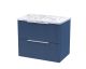 600mm Wall Hung 2-Drawer Vanity & Laminate Worktop - Hudson Reed DFF393LCM Blue, Blue colour ,image 1