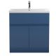 800mm Floor Standing 2-Door Vanity Unit & Basin 3 - Hudson Reed URB305D Satin Blue, Blue colour ,image 1