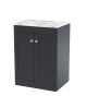 600mm Floor Standing 2-Door Vanity with Marble Top - Nuie CLC1425CMT Black, Black colour ,image 1