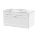 800mm Wall Hung 2-Door Vanity with Marble Top - Nuie CLC196CMT White, White colour ,image 1