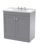 800mm Floor Standing 2 Door Vanity & Basin 3TH - Nuie CLC226G Grey, Grey colour ,image 1