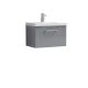 600mm Wall Hung 1 Drawer Vanity & Basin 3 - Nuie ARN2222D Grey, Grey colour ,image 1
