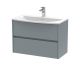 800mm Wall Hung 2 Drawer Unit & Basin 4 - Nuie HAV2306G Grey, Grey colour ,image 1