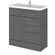 800mm Vanity Unit & Basin - Hudson Reed CBI528 Anthracite Woodgrain, Brown/Grey colour ,image 1