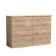 1200mm Floor Standing 4-Drawer Vanity & Worktop - Nuie ARN3033W2 Oak, Oak colour ,image 1