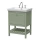 600mm Floor Standing Vanity & Basin 3TH - Hudson Reed BEX825B Green, Green colour ,image 1
