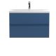 Urban Blue 800mm Wall Hung 2-Drawer Vanity Unit & Basin 1, Blue colour ,image 3
