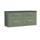 1200mm Wall Hung 4-Drawer Vanity & Laminate Worktop - Nuie ARN824LSB2 Green, Green colour ,image 1