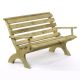 Lilly 3 Seat Wooden Garden Bench with Arms - Neutral Brown - FSC Mix Credit
