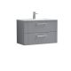 800mm Wall Hung 2 Drawer Vanity & Basin 2 - Nuie DPF295B Grey, Grey colour ,image 1