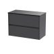 800mm Wall Hung 2 Drawer Unit & Worktop - Nuie HAV2206LSB Grey, Grey colour ,image 1