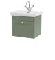 500mm Wall Hung 1-Drawer Vanity & Basin 1TH - Nuie CLC891A Green, Green colour ,image 1