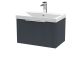 600mm Wall Hung Single Drawer Vanity & Basin 3 - Hudson Reed DFF1494D Black, Black colour ,image 1