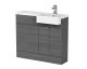 1000mm Combination Unit & Right Hand Semi Recessed Basin - Hudson Reed CBI549 Anthracite Woodgrain, Brown/Grey colour ,image 1