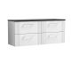 1200 Wall Hung 4-Drawer Vanity & Laminate Worktop - Nuie DPF193LSB2 White, White colour ,image 1