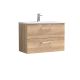800mm Wall Hung 2-Drawer Vanity & Basin 4 - Nuie ARN3026G Oak, Oak colour ,image 1