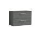 800mm Wall Hung 2 Drawer Vanity & Worktop - Nuie ARN526W Grey, Grey colour ,image 1