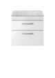 600mm Wall Hung Vanity With Grey Worktop - Nuie ATH048LBG Gloss White, White colour ,image 1