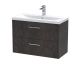 800mm Wall Hung 2 Drawer Vanity & Basin 1 - Hudson Reed JNU2626A Brown, Brown colour ,image 1
