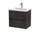 600mm Wall Hung 2 Drawer Unit & Basin 1 - Nuie HAV2604A Brown, Brown colour ,image 1