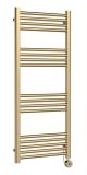 Round Straight Towel Radiator 1200x500 - Hudson Reed MTY860 Brass, Brass colour ,image 1