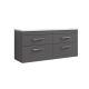 1200mm Wall Hung 4-Drawer Unit & Laminate Worktop - Nuie ATH078LSW2 Grey, Grey colour ,image 1