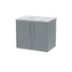 600mm Wall Hung 2 Door Vanity & Laminate Top - Hudson Reed JNU2323LBG Grey, Grey colour ,image 1