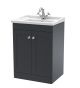 600mm Floor Standing 2 Door Vanity & Basin 1TH - Nuie CLC1425F Black, Black colour ,image 1