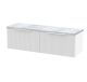 1200 Wall Hung 2-Drawer Vanity & Laminate Worktop - Hudson Reed DFF194LBG2 White, White colour ,image 1