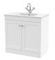 800mm Floor Standing 2-Door Vanity with Basin - 1 Tap Hole - Nuie CLC126C White, White colour ,image 1