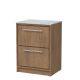 600mm Floor Standing 2-Drawer Vanity with Marble Worktop - Hudson Reed LIL2733GMT Oak, Oak colour ,image 1