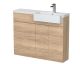 1100mm Combination Unit & Right Hand Semi Recessed Basin - Hudson Reed CBI3051 Oak, Oak colour ,image 1