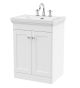 600mm Floor Standing 2-Door Vanity & Basin 3TH - Nuie CLC125B White, White colour ,image 1