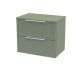 600mm Wall Hung 2 Drawer Vanity & Worktop - Hudson Reed DFF893W Green, Green colour ,image 1