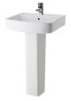 520mm Basin & Pedestal - Nuie CBL009 White, White colour ,image 1