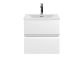 500mm Wall Hung 2 Drawer Vanity Unit & Basin 4 - Hudson Reed URB102G Satin White, White colour ,image 1