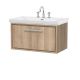 800mm Wall Hung Single Drawer Vanity with Basin - 3 Tap Hole - Hudson Reed LIL3025B Oak, Oak colour ,image 1